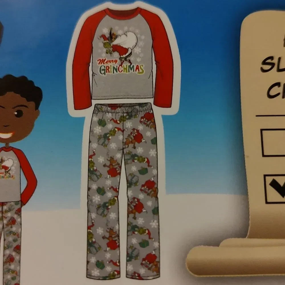 The Grinch Christmas flannel PJ set Pajamas unisex Sz 3T NWT unisex